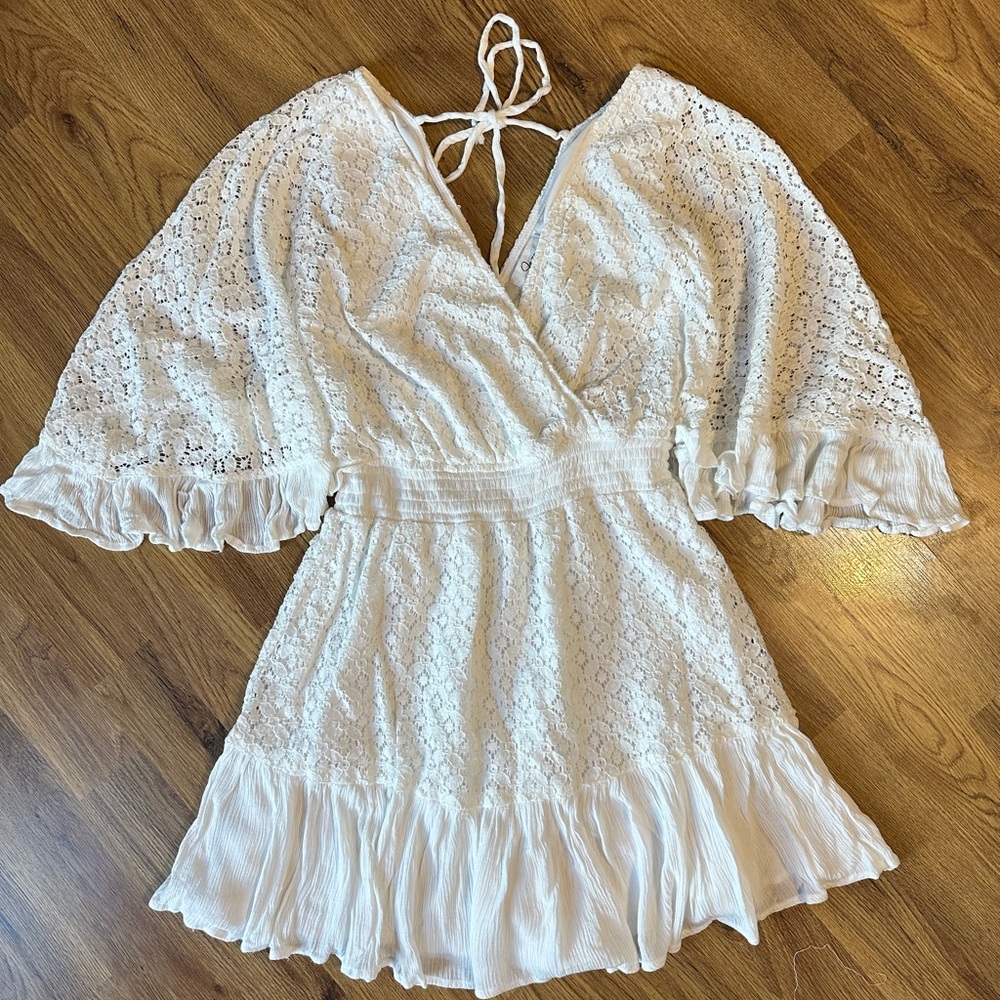 White Lace Boho Dress Rompers